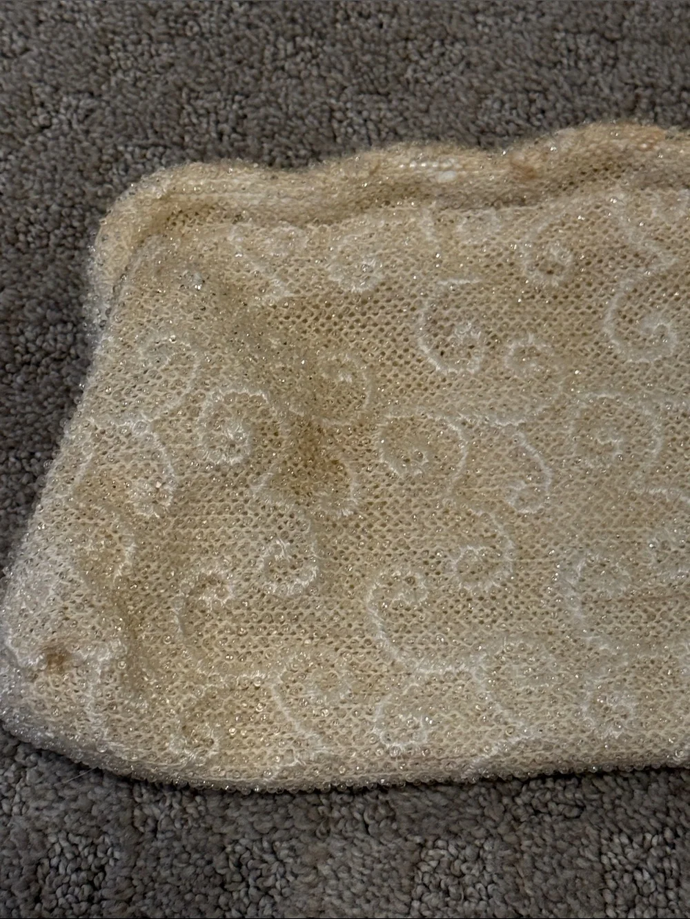 Elegant Beaded Clutch Handbag in Ivory